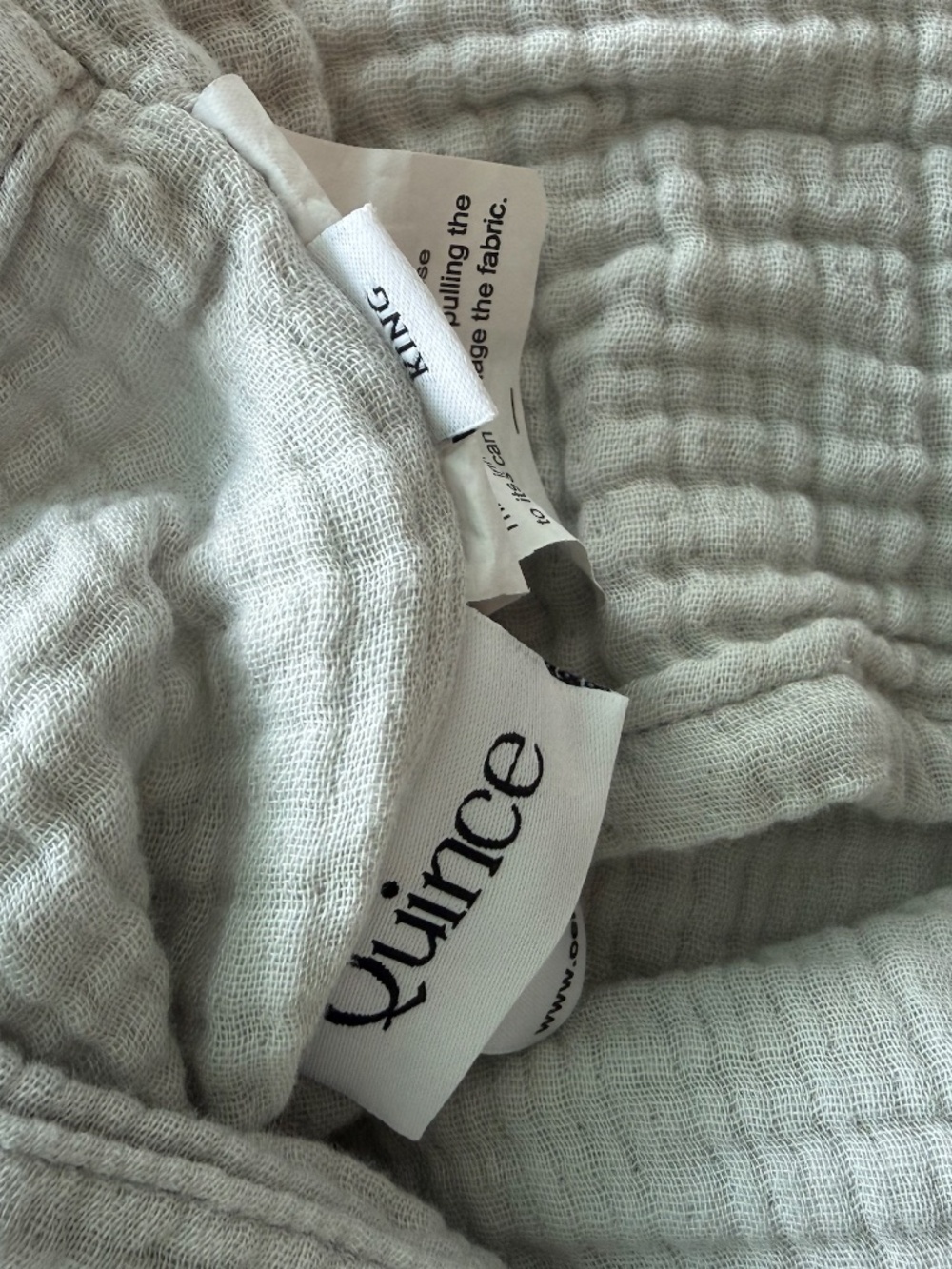 Quince Organic Cotton Gauze Blanket King/Cal King Mist !!SET!! - Picture 9 of 10